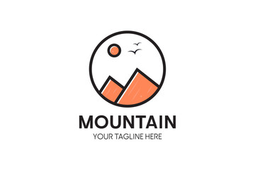 Mountain Logo Design Vector Illustration Template