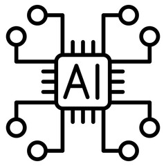 Artificial Intelligence icon line vector illustration