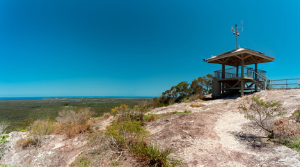 Gazebo at the Mount Tinbeerwah lookout point, QLD, Australia