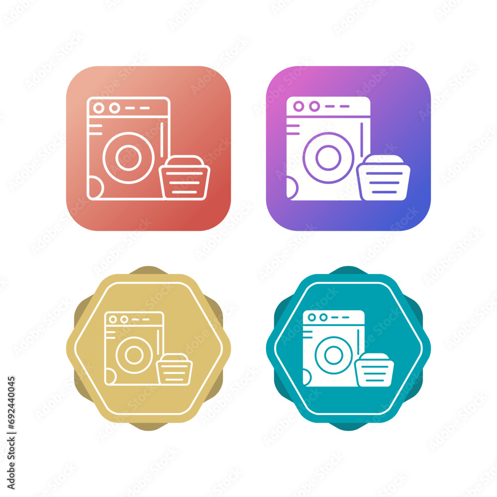 Poster washing machine vector icon