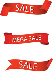 set of red sale labels