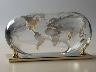 golden globe isolated on white background Ai generative