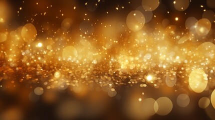 Obraz na płótnie Canvas golden christmas particles and sprinkles for a holiday celebration. shiny golden lights