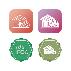 House On Fire Vector Icon