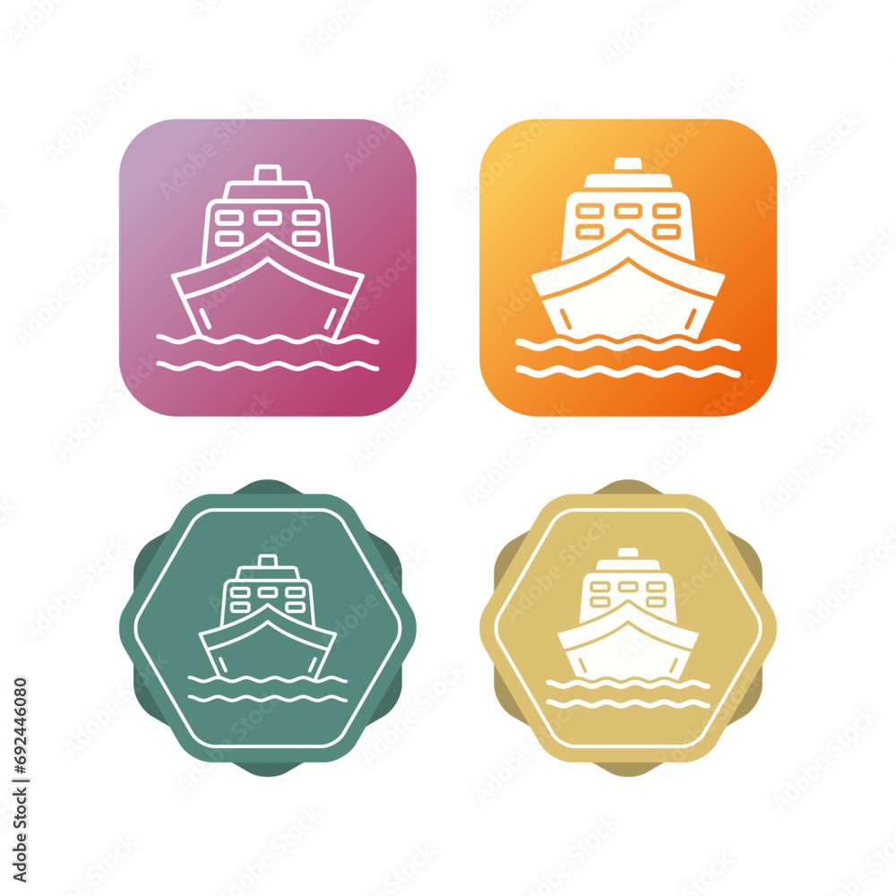 Poster ship vector icon