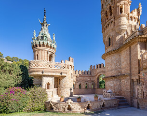 Exterior facade of Castillo de Colomares monument, in the form of a castle, dedicated to the life...
