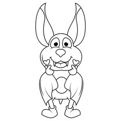 coloring bat animal cartoon