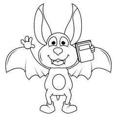 coloring bat animal cartoon