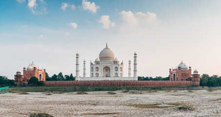 views of amazing taj mahala palace in agra, india