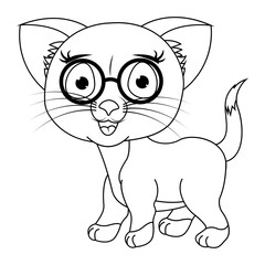 coloring cat animal cartoon