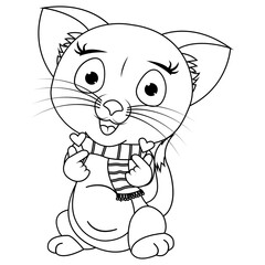 coloring cat animal cartoon