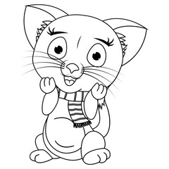 coloring cat animal cartoon