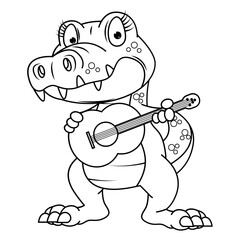 coloring crocodile animal cartoon