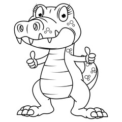 coloring crocodile animal cartoon