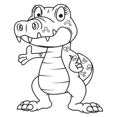 coloring crocodile animal cartoon