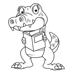 coloring crocodile animal cartoon