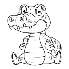 coloring crocodile animal cartoon