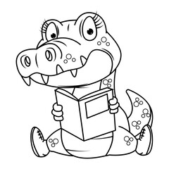 coloring crocodile animal cartoon