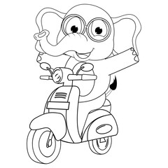 Fototapeta premium coloring elephant animal cartoon