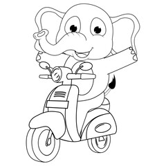 coloring elephant animal cartoon