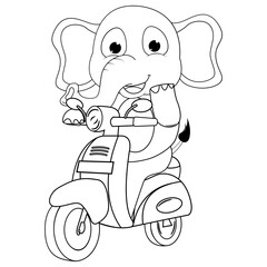 coloring elephant animal cartoon