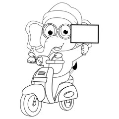 coloring elephant animal cartoon