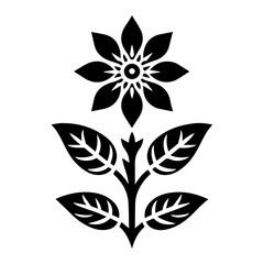 Simple Flower Icon Vector silhouette, Flower Icon black color