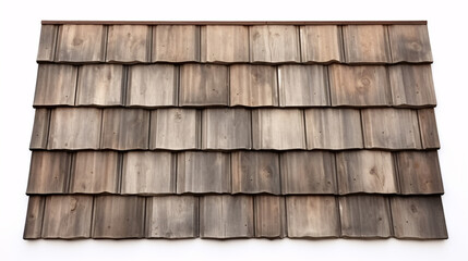 Isolate a mockup of an antique wooden shingle design on a white backdrop.