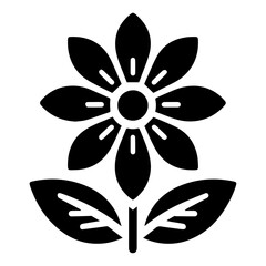 Simple Flower Icon Vector silhouette, Flower Icon black color