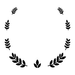 minimal Laurel sign vector art illustration black color white background
