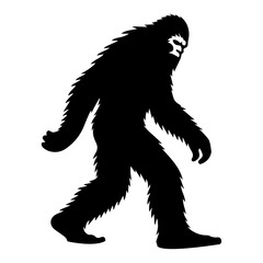 minimal bigfoot animal vector silhouette black color white background