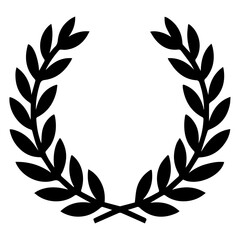 minimal Laurel sign vector art illustration black color white background
