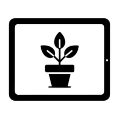 A Plant on the Tab Vector art illustration black color