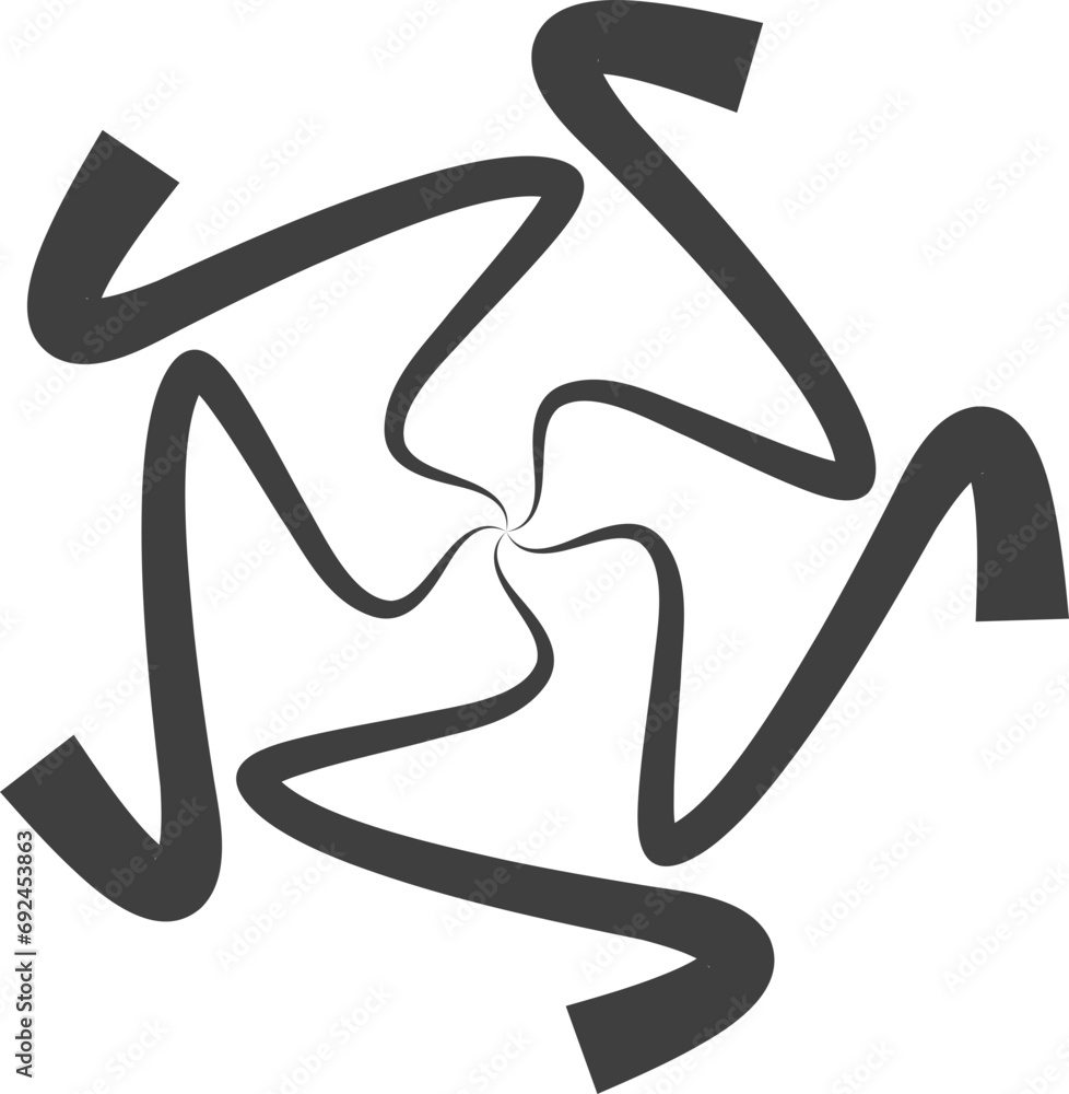 Poster spiral and swirl motion twisting circles design element set.