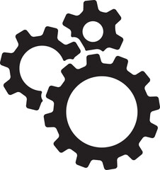 Setting icon vector with work cog gear element. Cogweel mechanism symbol. - obrazy, fototapety, plakaty