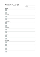 challenge plan, minimalistic daily, weekly planner printable template. habit, workout planning and to do list. printable planner, digital planner. A4 and letter size. Vector template. EPS 10