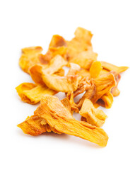 Dried mango fruit isolated on white background.