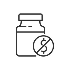 Free medicine, linear icon, immunization, vaccination. Line with editable stroke