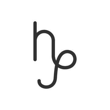 Capricorn, linear icon. Zodiac sign. Simple symbol. Line with editable stroke