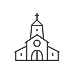 Church, linear icon. Line with editable stroke