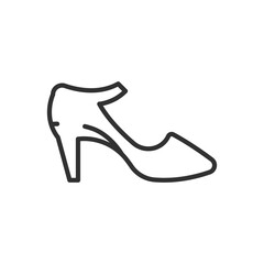 Women's Ankle Strap Shoes, linear icon. Line with editable stroke