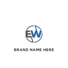 EW logo. E W design. White EW letter. EW, E W letter logo design. Initial letter EW linked circle uppercase monogram logo.