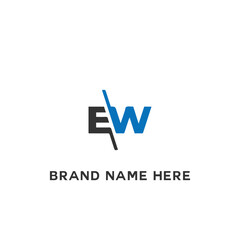 EW logo. E W design. White EW letter. EW, E W letter logo design. Initial letter EW linked circle uppercase monogram logo.