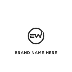 EW logo. E W design. White EW letter. EW, E W letter logo design. Initial letter EW linked circle uppercase monogram logo.