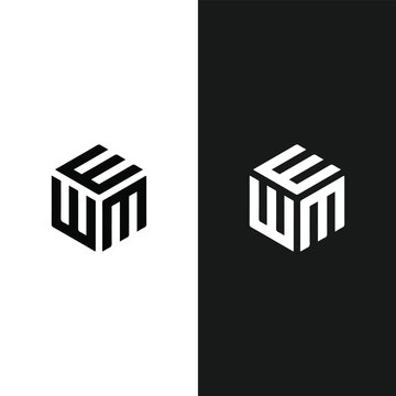 EWM logo. E W M design. White EWM letter. EWM, E W M letter logo design. Initial letter EWM linked circle uppercase monogram logo.