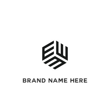 EWM logo. E W M design. White EWM letter. EWM, E W M letter logo design. Initial letter EWM linked circle uppercase monogram logo.