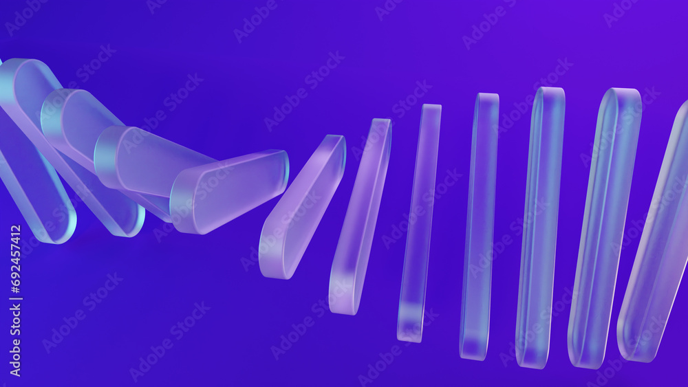 Aufkleber 3d rendered glass shapes a bright background. a minimal abstract scene with geometrical forms. illus