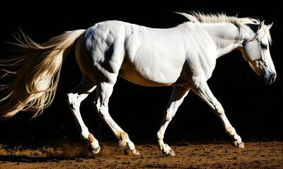 Obraz na płótnie Canvas horse runs gallop