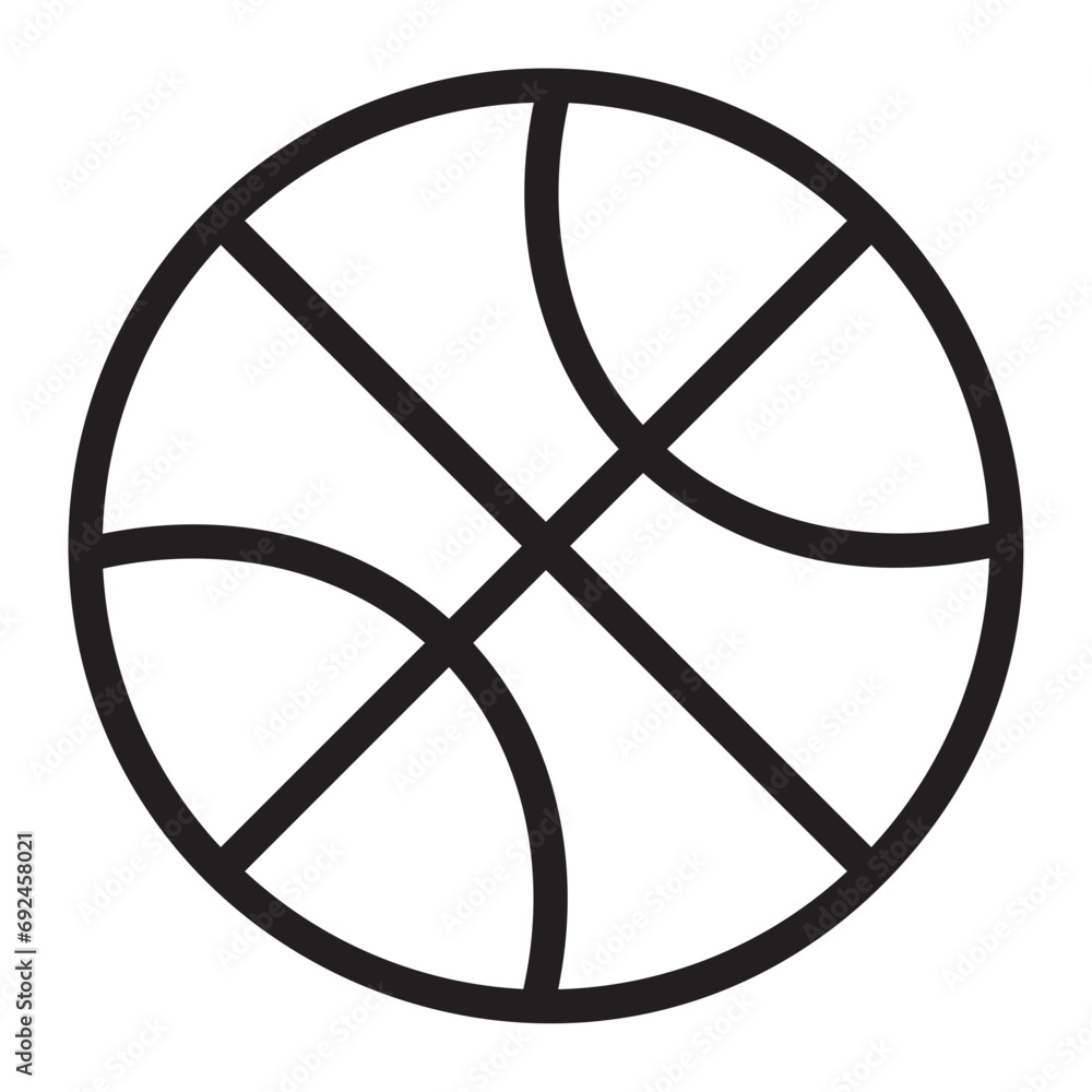 Poster basketball line icon