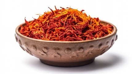 Fototapeta premium saffron in a bowl in white isolated background